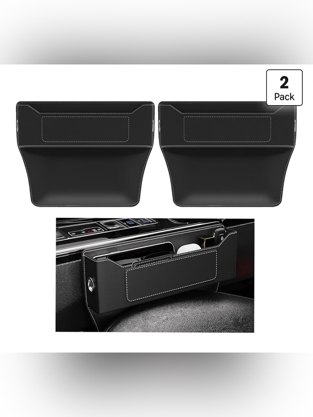 2 Pack Car Seat Gap Filler Organizer